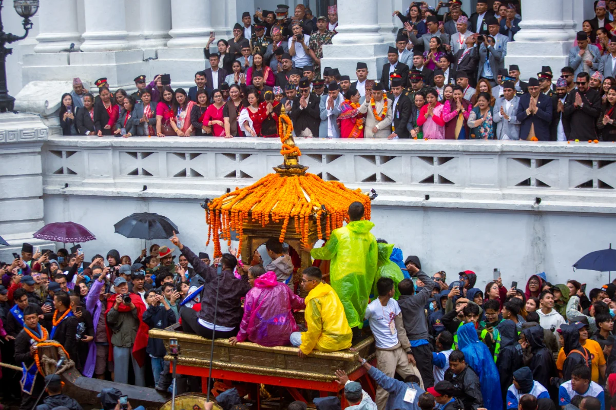 भाद्र शुक्ल पूर्णिमा : इन्द्रजात्राको रथयात्रा माथिल्लो टोलमा