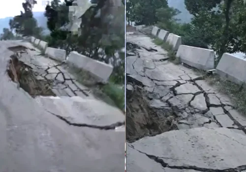 धादिङको गलौँदी नजिकै सडक भासियो,पृथ्वीराजमार्ग पूर्ण अवरुद्ध