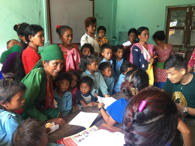 बेनिघाट रोराङ गाउपालिकाको ताल्तीमा पोषण स्वास्थ्य शिबिर संचालन