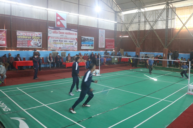 धादिङमा जिल्ला स्तरिय व्याडमिन्टन प्रथम मेयर कप २०७७ सुरु