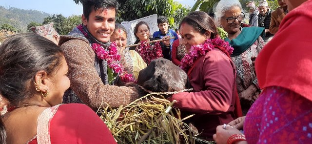 प्रयास नेपालद्वारा महिला समूहलाई बाख्रा उपहार