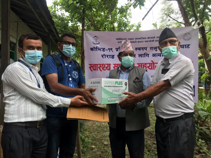 शान्ति नेपाल गजुरीद्धारा गजुरी र बेनिघाट रोराङ गाउँपालिकालाई स्वास्थ्य सामग्री सहयोग