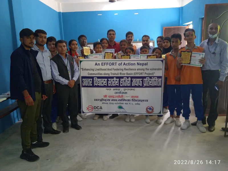 धादिङको चन्द्रोदय माध्यमिक विद्यालयमा हाजिरि जवाफ प्रतियोगीता