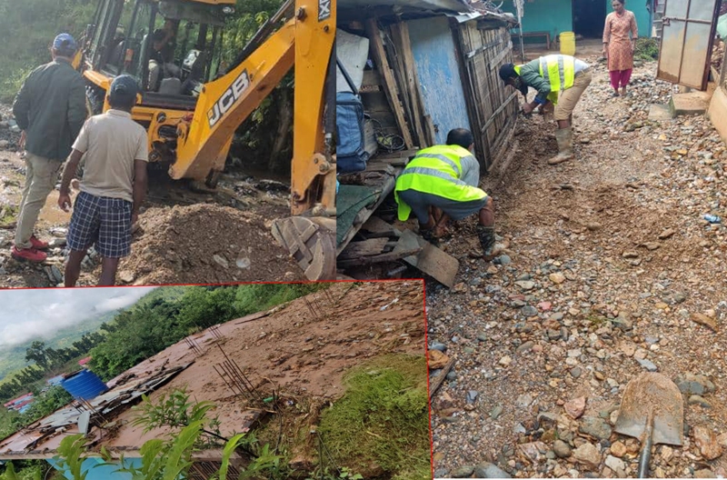 बस्तीमा बाढी छिरेपछि उद्धारमा वडा कार्यालय