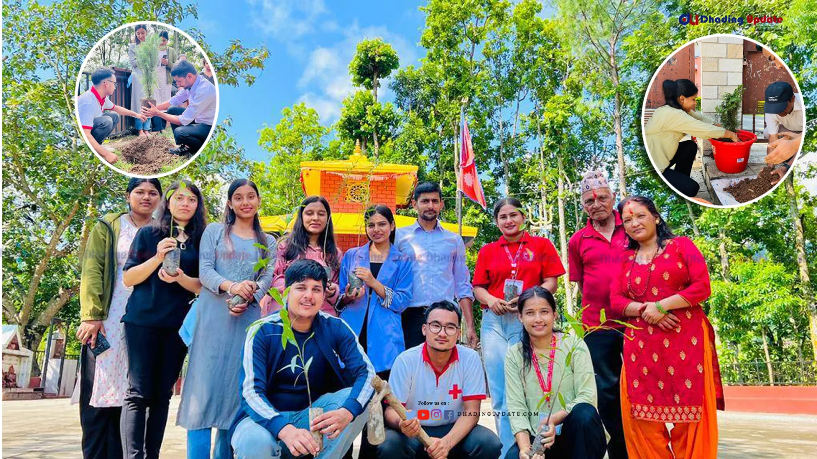 युवा रेडक्रस सर्कल नीलकण्ठ बहुमुखी क्याम्पसका विद्यार्थीहरुद्धारा वृक्षारोपण