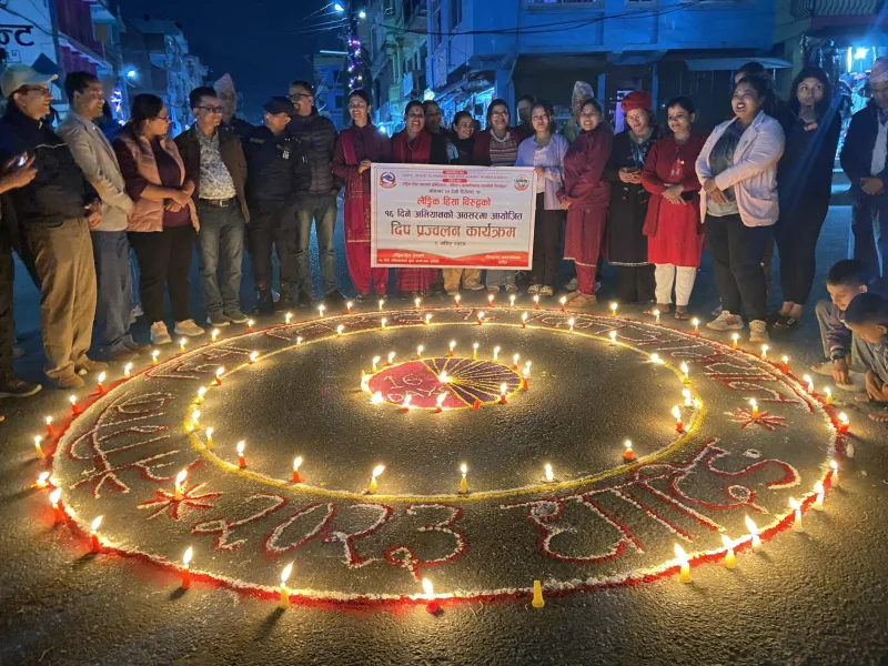 लैङ्गिक हिंसाविरुद्धको १६ दिने अभियानकोे पूर्वसनध्यामा दिप प्रज्वलन