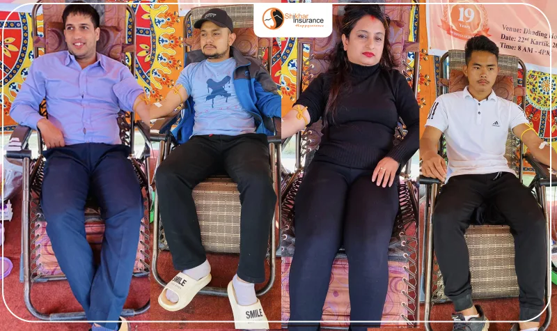 शिखर ईन्स्योरेन्स कम्पनी लिमिटेड धादिङ शाखाले आयोजना गरेको रक्तदान कार्यक्रममा ६६ जनाले गरे रक्तदान