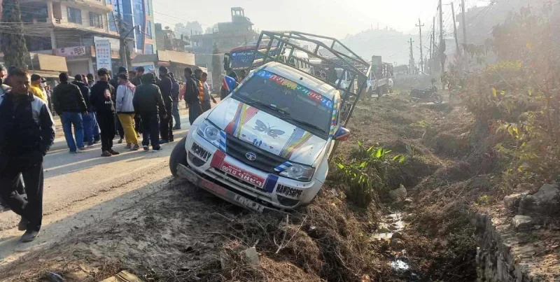 धार्केमा गाडीको ठक्करबाट एक जना घाईते