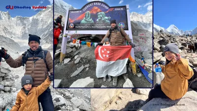 सिंगापुरका ५ वर्षिय बालक पैदल हिडेर सगरमाथाको आधार शिविर पुगे, राखे किर्तीमान