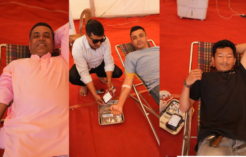गण्डकी कोटीहोम विराट ज्ञान महायज्ञमा ४० जनाले रक्तदान गरे