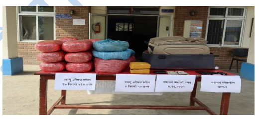 धादिङको गल्छीबाट १७ किलो अवैध लागूऔषध गाँजा सहित ३ जना पक्राउ