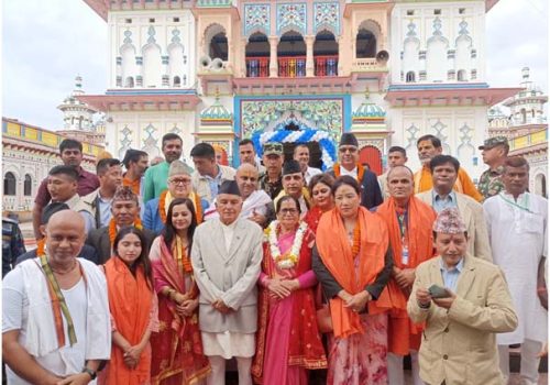 राष्ट्रपति पौडेलद्वारा जानकी मन्दिरमा पूजाआजा