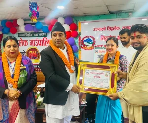 धादिङका पत्रकार आकाश लम्साल सम्मानित