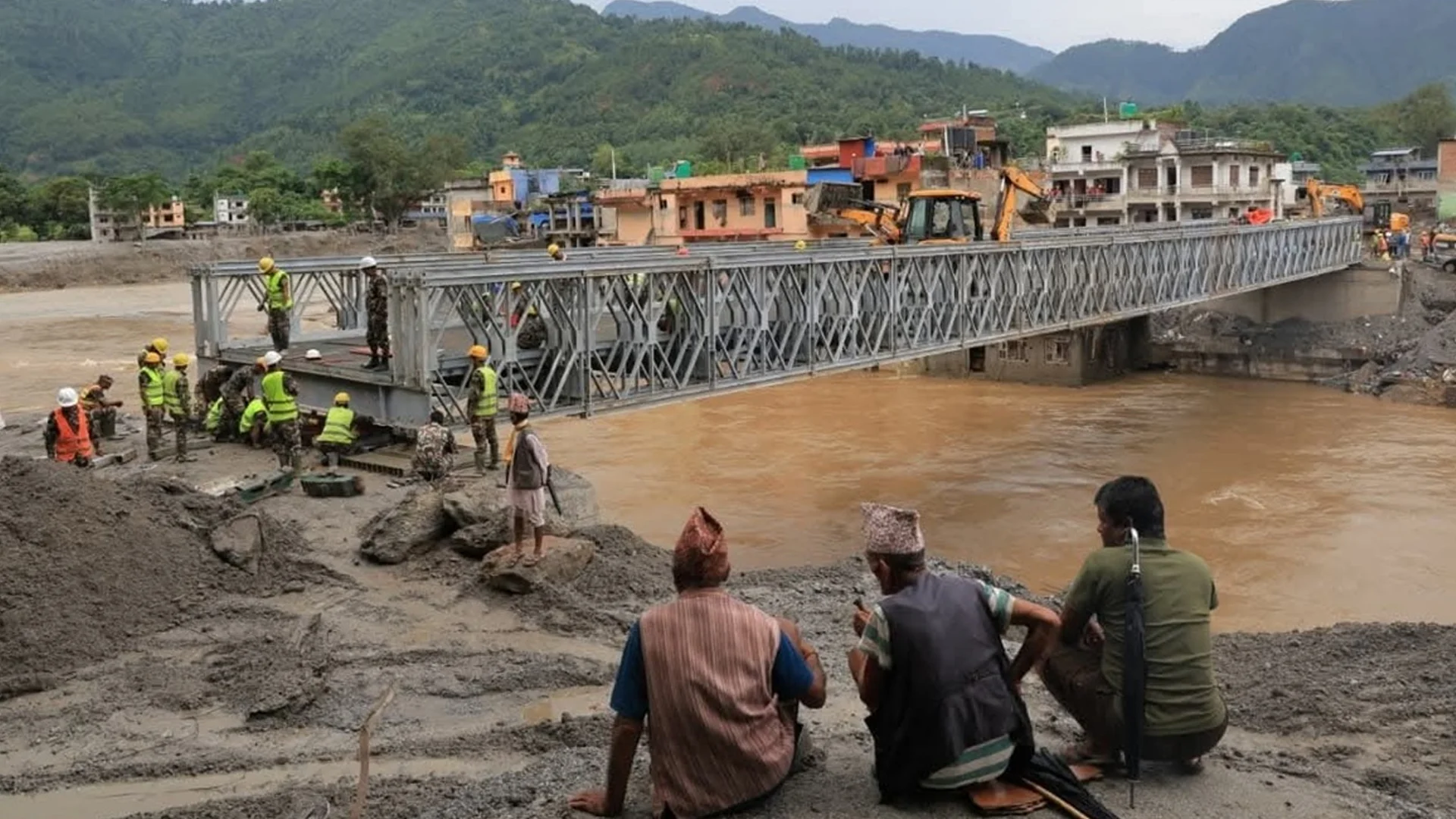 देवीघाटमा सेनाले बनायो पाँच दिनमा एक्रोब्रिज