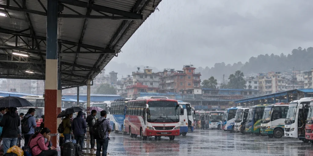 काठमाडौँ जोड्ने राजमार्ग बन्दः रोकिए सार्वजनिक बस