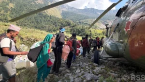 बूढीगण्डकी बाढीः प्रभावित क्षेत्रबाट एक हजार बढीको हेलि उद्धार