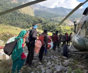 बूढीगण्डकी बाढीः प्रभावित क्षेत्रबाट एक हजार बढीको हेलि उद्धार