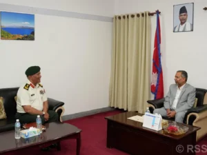 उपराष्ट्रपति यादवसँग प्रधान सेनापति सिग्देलको शिष्टाचार भेट