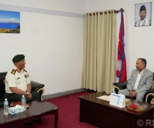 उपराष्ट्रपति यादवसँग प्रधान सेनापति सिग्देलको शिष्टाचार भेट