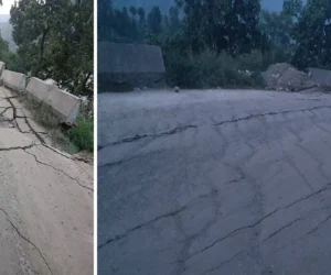सडक भासिएपछि पृथ्वी राजमार्गमा सवारी आवागमन बन्द
