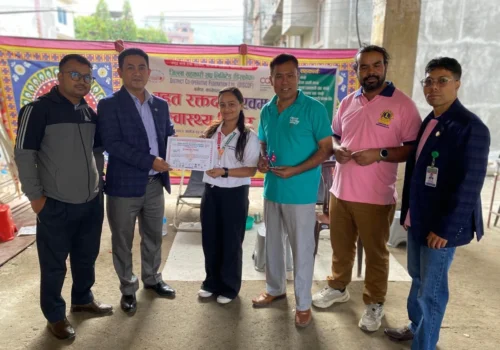 जिल्ला सहकारी संघ काभ्रेद्वारा श्रीखण्डपुरमा रक्तदान तथा निःशुल्क स्वास्थ्य शिविर सम्पन्न