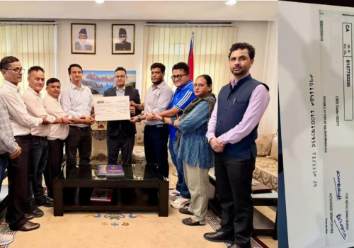 नेपाली समाज भारतद्वारा बाढीपीडित राहत कोषमा २१ लाख २१ हजार सहयोग