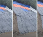 कृष्णभीरमा पहिरोको जोखिम घटाउन त्रिपाल