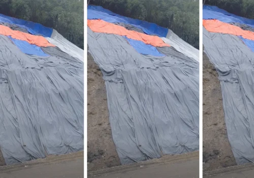कृष्णभीरमा पहिरोको जोखिम घटाउन त्रिपाल