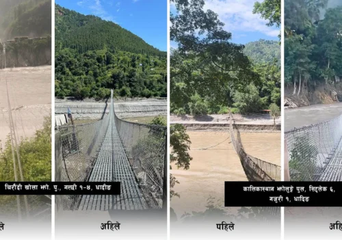 बाढीले क्षति पुर्‍याएका झोलुङ्गे पुल मर्मतपछि सञ्चालनमा, स्थानीयलाई आवतजावतमा सहज