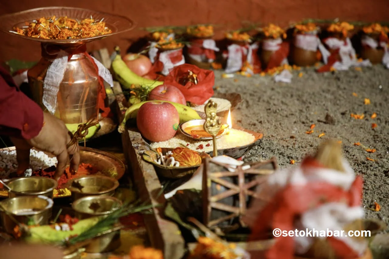 हनुमानढोकास्थित दशैं घरमा राखियो जमरा (तस्विरहरू)